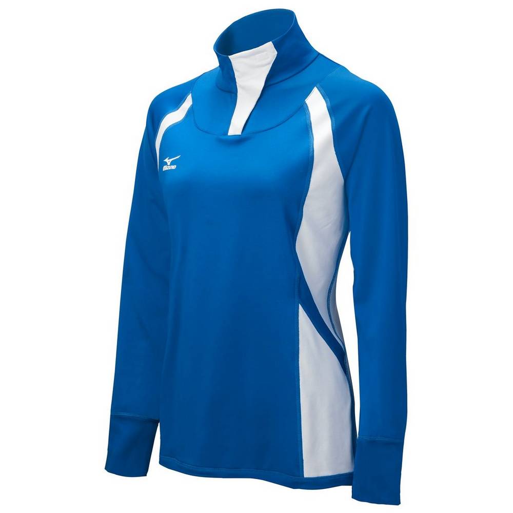 Giacca Mizuno Nine Collection: Drive Half-Zip Donna - Blu Reale/Bianche - 46510-DIYK